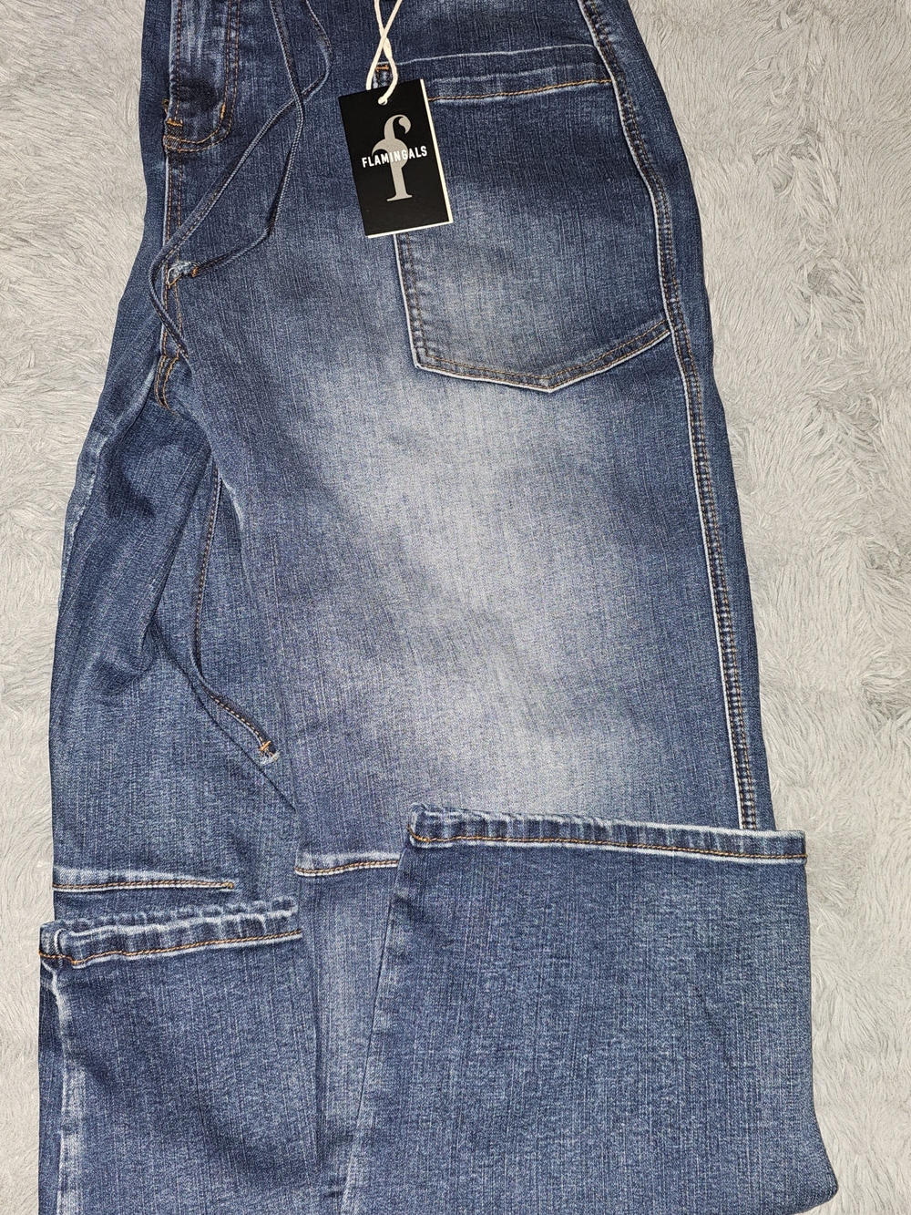 Flamingals Women’s Straight Leg Jeans — Washed Blue